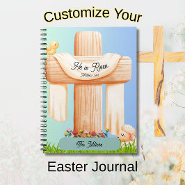 Caderno Espiral Ele Ressuscitou Mateus 28:6 Cruz Cristã