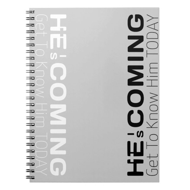 Caderno Espiral Ele Vem Conhecê-Lo Hoje. (Frente)