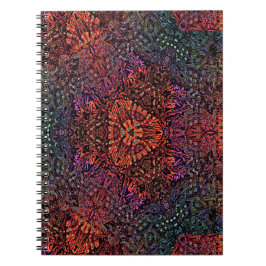 Caderno Espiral Electric Fractal Kaleidoscope Abstract Design