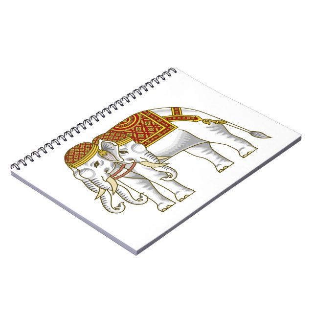 Caderno Espiral Elefante Branco Tailandês Erawan (Left Side)