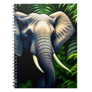 Caderno Espiral Elefante Da Selva Majestosa - Selvagem E Livre