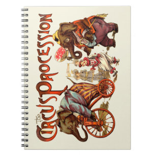 Caderno Espiral Elefante de procissão de circo antigo