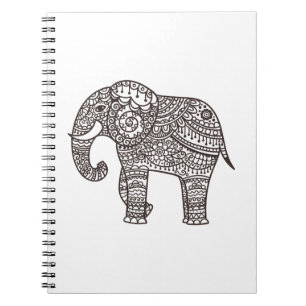 Caderno Espiral Elefante decorativo do estilo