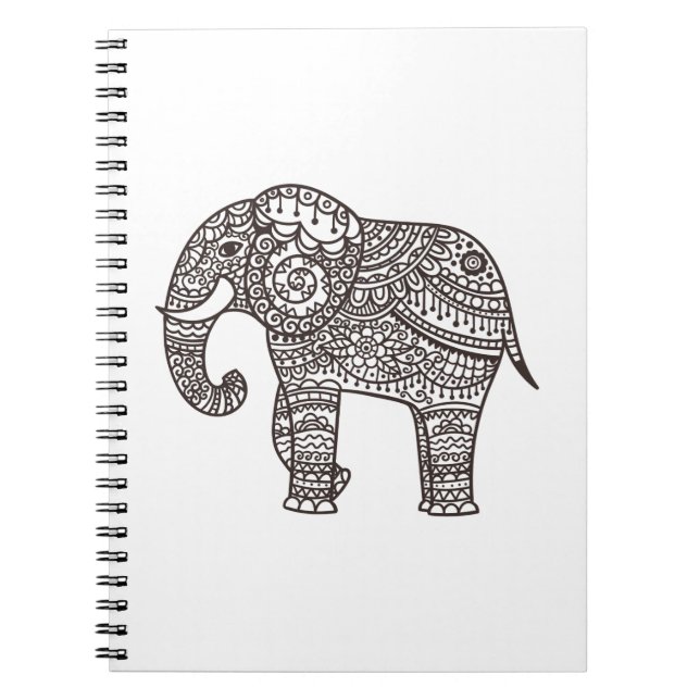 Caderno Espiral Elefante decorativo do estilo (Frente)
