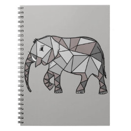Caderno Espiral Elefante Geométrico Bishop Cinza 2