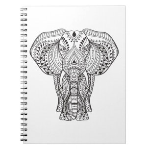 Caderno Espiral Elefante indiano étnico