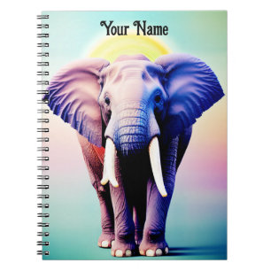 Caderno Espiral Elefante vibrante Arte uma Pop de cor para sua par