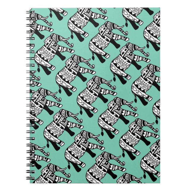 Caderno Espiral Elefante Walking Tribal (Frente)