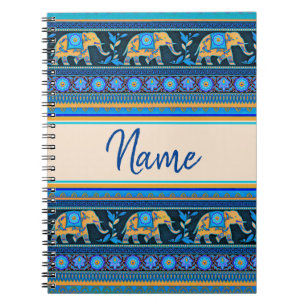 Caderno Espiral Elefantes azuis Personalizados