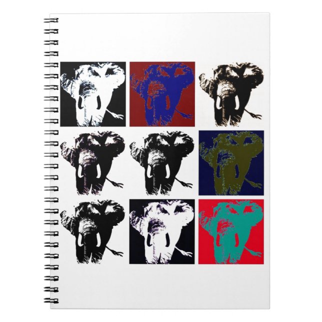 Caderno Espiral Elefantes Pop Art (Frente)