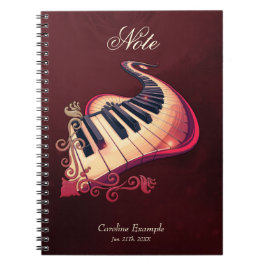 Caderno Espiral Elegance in motion, the curved piano. 