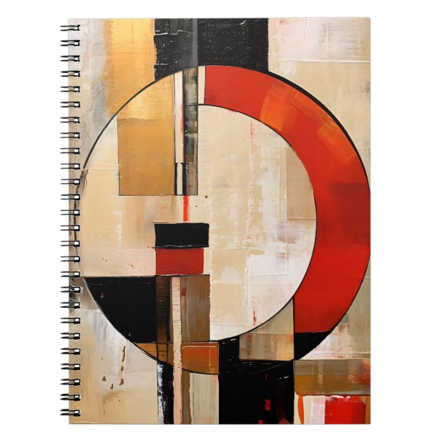 Caderno Espiral Elegância Celestial: Exploração de Abstrato em Bei (Frente)