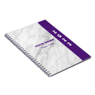 Caderno Espiral Elegância Clássica Nome Personalizado Mármore Bran