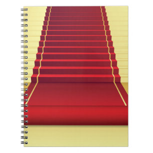 Caderno Espiral Elegância de tapetes vermelhos: fundo de vindima.