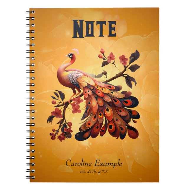 Caderno Espiral Elegância em penas (Frente)