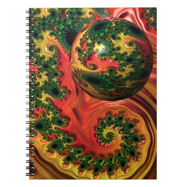 Caderno Espiral Elegância Fiery - Um estudo sobre notebook de comp (Frente)