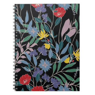 Caderno Espiral Elegância Floral: Fundo da Vintage do Abstrato