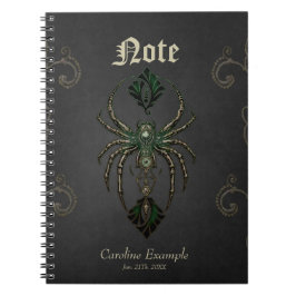Caderno Espiral elegância mecânica, a aranha no escuro.