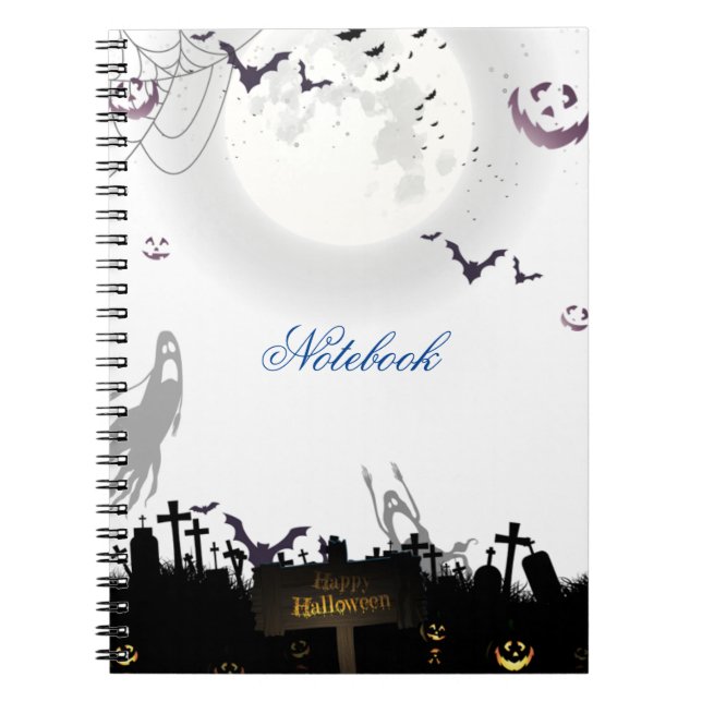 Caderno Espiral Elegância: Notebook espiral inspirado no Halloween (Frente)
