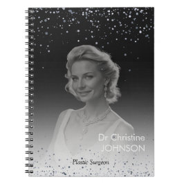 Caderno Espiral Elegant Black Glitter Editable