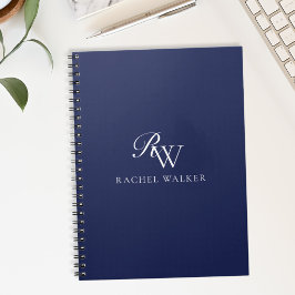 Caderno Espiral Elegant Blue Monogram