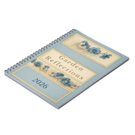 Caderno Espiral Elegant Blue Pansy Watercolour Notebook — Garden