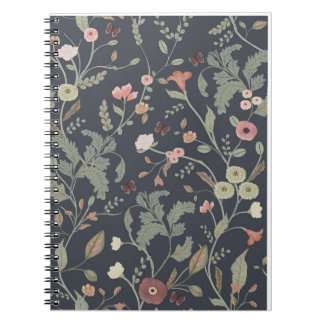 Caderno Espiral Elegant Botanical Floral Notebook 