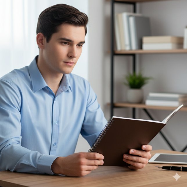 Caderno Espiral Elegant Dark Brown Leather Texture Writing (Criador carregado)