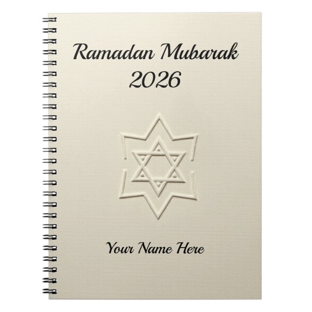 Caderno Espiral Elegant Embossed Star Islamic (Frente)
