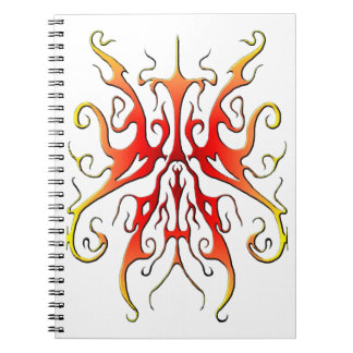 Caderno Espiral Elegant Flame Tribal Mask Abstract Design