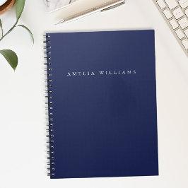 Caderno Espiral Elegant Minimalist Blue Monogram