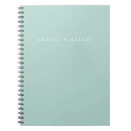Caderno Espiral Elegant Minimalist Turquoise Monogram