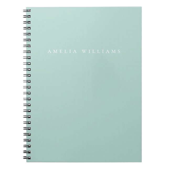 Caderno Espiral Elegant Minimalist Turquoise Monogram (Frente)