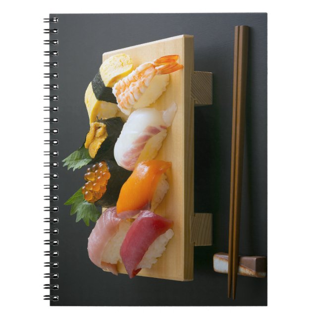 Caderno Espiral Elegant Nigiri Sushi – Hardcover Notebook by SUSHI (Frente)
