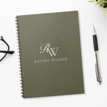 Elegant Olive Green Monogram