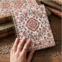 Elegant Vintage Persian Floral Warm Terra-Cotta