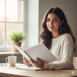 Caderno Espiral Elegant White Leather Texture Writing Notebook