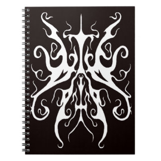Caderno Espiral Elegant White Tribal Mask Abstract Design
