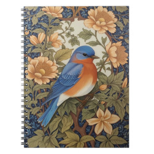 Caderno Espiral Elegante Bluebird Oriental William Morris Inspirou