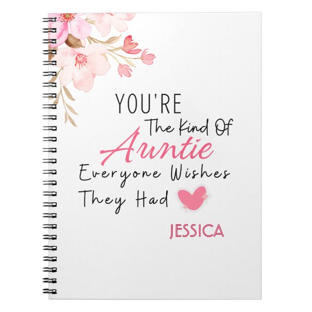 Caderno Espiral Elegante Blush Floral Personalizado Dom (Frente)