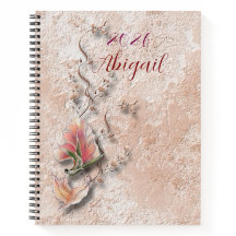 Caderno espiral elegante com relevo na natureza