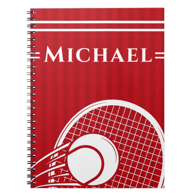 Caderno Espiral Elegante De Tênis Vermelho Intenso E Escória De Es (Frente)