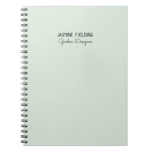 Caderno Espiral Elegante Designer de Jardim em Verde Sálvia Person