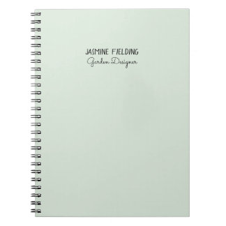 Caderno Espiral Elegante Designer de Jardim em Verde Sálvia Person