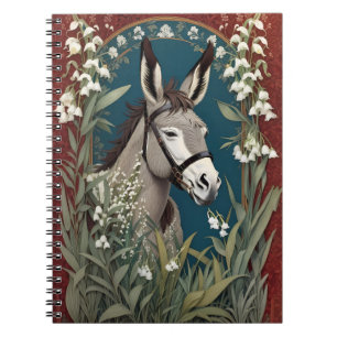 Caderno Espiral Elegante Donkey e Lily das Flores do Vale