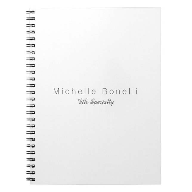 Caderno Espiral Elegante e sofisticado seu nome (Frente)