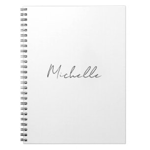 Caderno Espiral Elegante Estilo de Letra Adicione Seu Nome