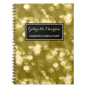 Caderno Espiral Elegante Fashion Consultante Glamorous Dourada Bok