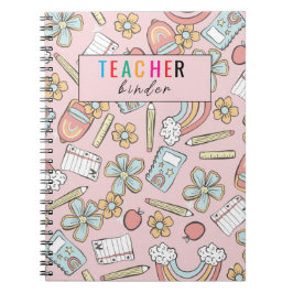 Caderno Espiral Elegante fichário de 3 argolas com monograma para 