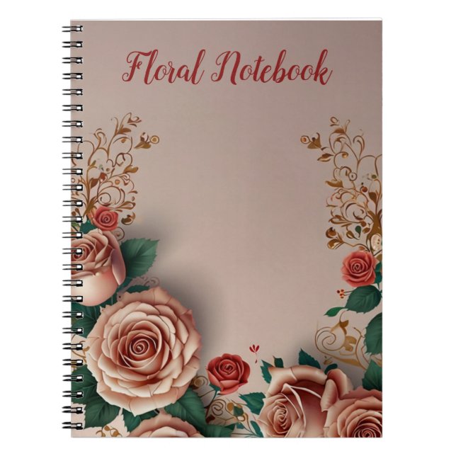 Caderno Espiral Elegante Floral (Frente)